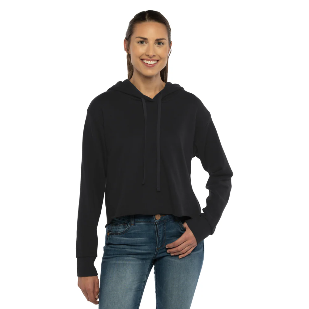 Women's Laguna Sueded Raw Edge Crop Hoodie