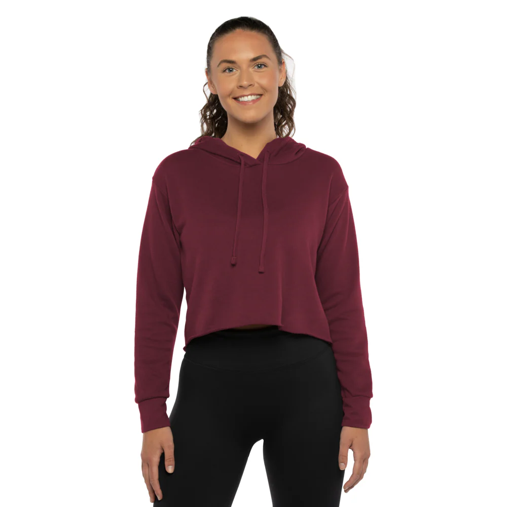 Women's Laguna Sueded Raw Edge Crop Hoodie